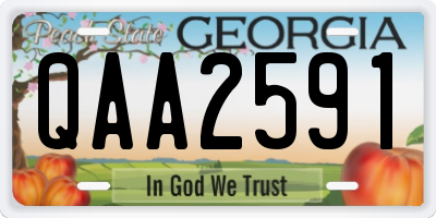 GA license plate QAA2591