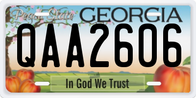 GA license plate QAA2606