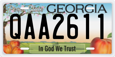 GA license plate QAA2611