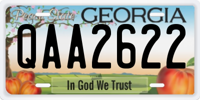 GA license plate QAA2622