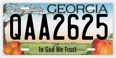 GA license plate QAA2625