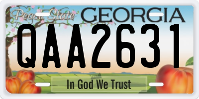 GA license plate QAA2631