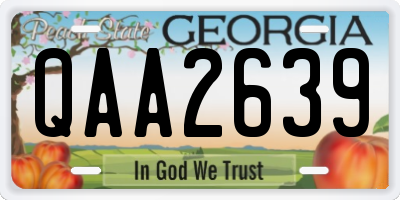 GA license plate QAA2639