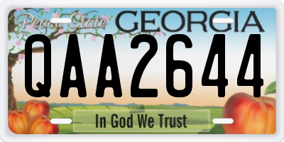 GA license plate QAA2644