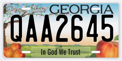 GA license plate QAA2645