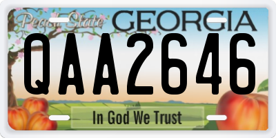 GA license plate QAA2646