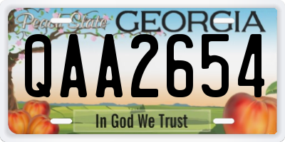 GA license plate QAA2654