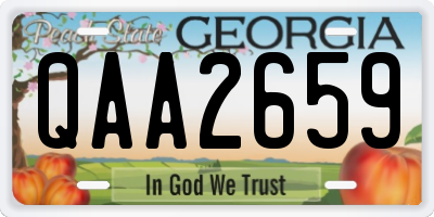 GA license plate QAA2659