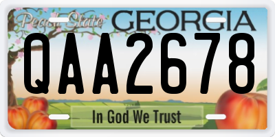 GA license plate QAA2678