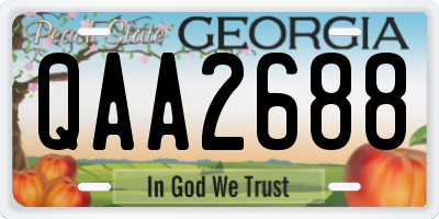 GA license plate QAA2688