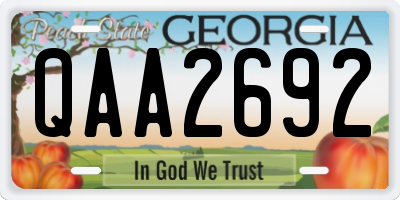 GA license plate QAA2692
