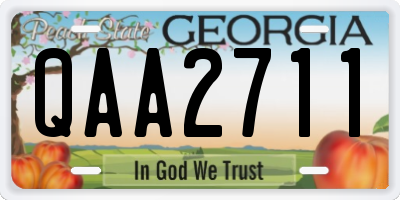 GA license plate QAA2711