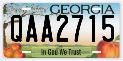 GA license plate QAA2715