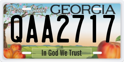 GA license plate QAA2717