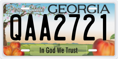 GA license plate QAA2721