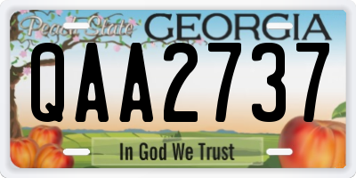 GA license plate QAA2737