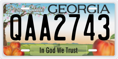 GA license plate QAA2743