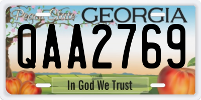 GA license plate QAA2769