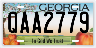 GA license plate QAA2779
