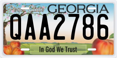 GA license plate QAA2786