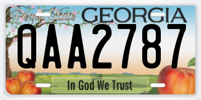 GA license plate QAA2787