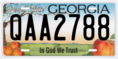 GA license plate QAA2788