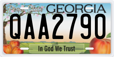 GA license plate QAA2790
