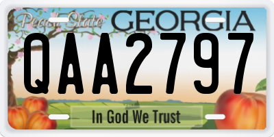 GA license plate QAA2797