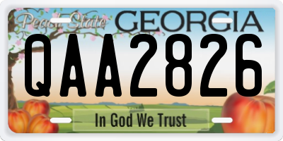 GA license plate QAA2826