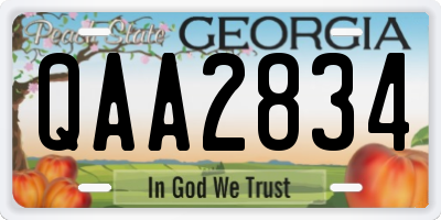 GA license plate QAA2834