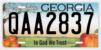 GA license plate QAA2837