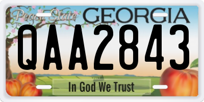 GA license plate QAA2843