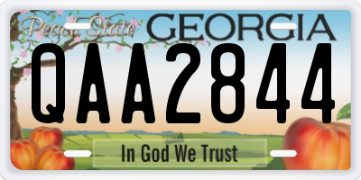 GA license plate QAA2844