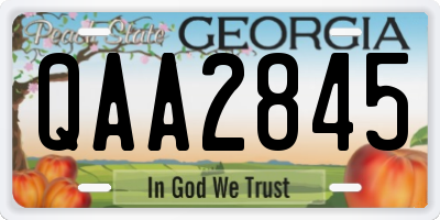 GA license plate QAA2845
