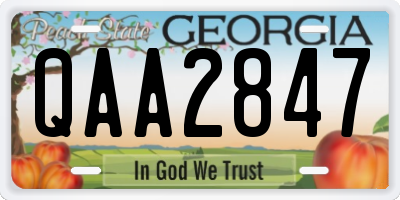 GA license plate QAA2847