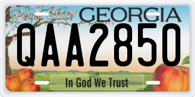 GA license plate QAA2850