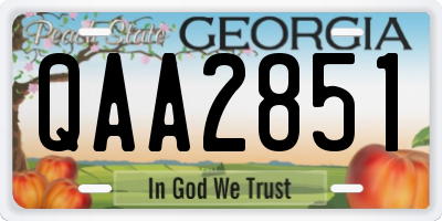 GA license plate QAA2851