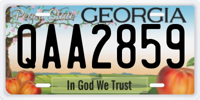 GA license plate QAA2859