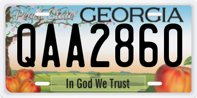 GA license plate QAA2860