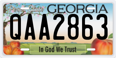 GA license plate QAA2863