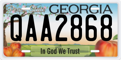 GA license plate QAA2868