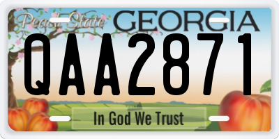 GA license plate QAA2871