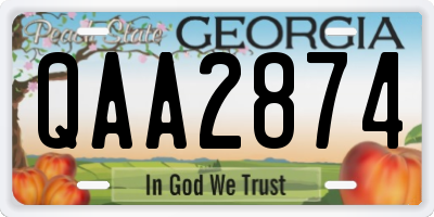 GA license plate QAA2874