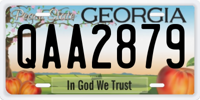 GA license plate QAA2879