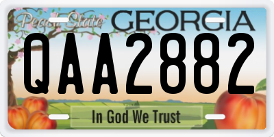 GA license plate QAA2882