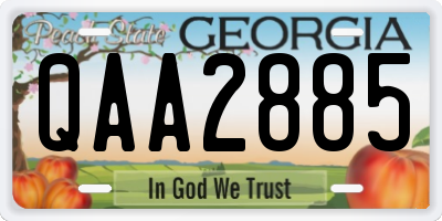 GA license plate QAA2885