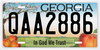 GA license plate QAA2886