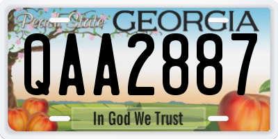 GA license plate QAA2887