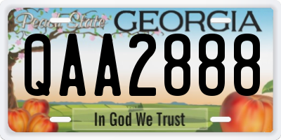 GA license plate QAA2888