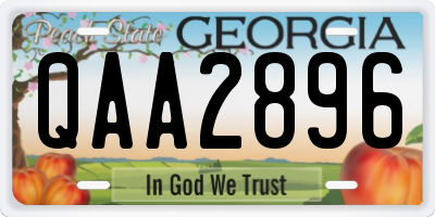 GA license plate QAA2896